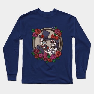 Sugar Skull Skeleton Couple Long Sleeve T-Shirt